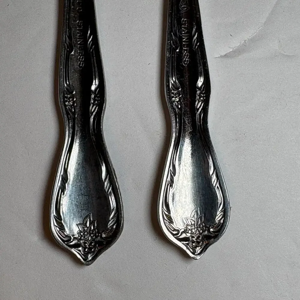 Insico Vintage Stainless Steel Set 2 Cocktail Forks Appetizer Small 5.5